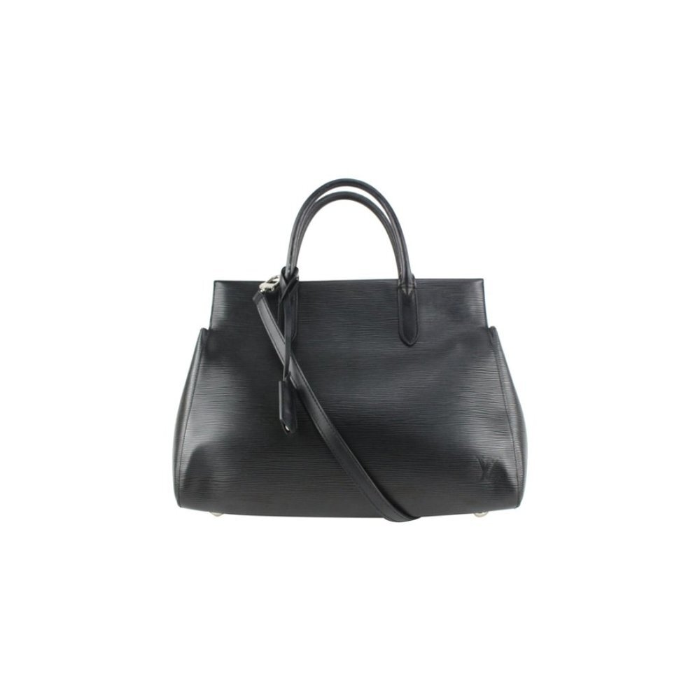 Louis Vuitton Black Epi Leather Noir Marly MM 2way Tote Bag 1110lv16
